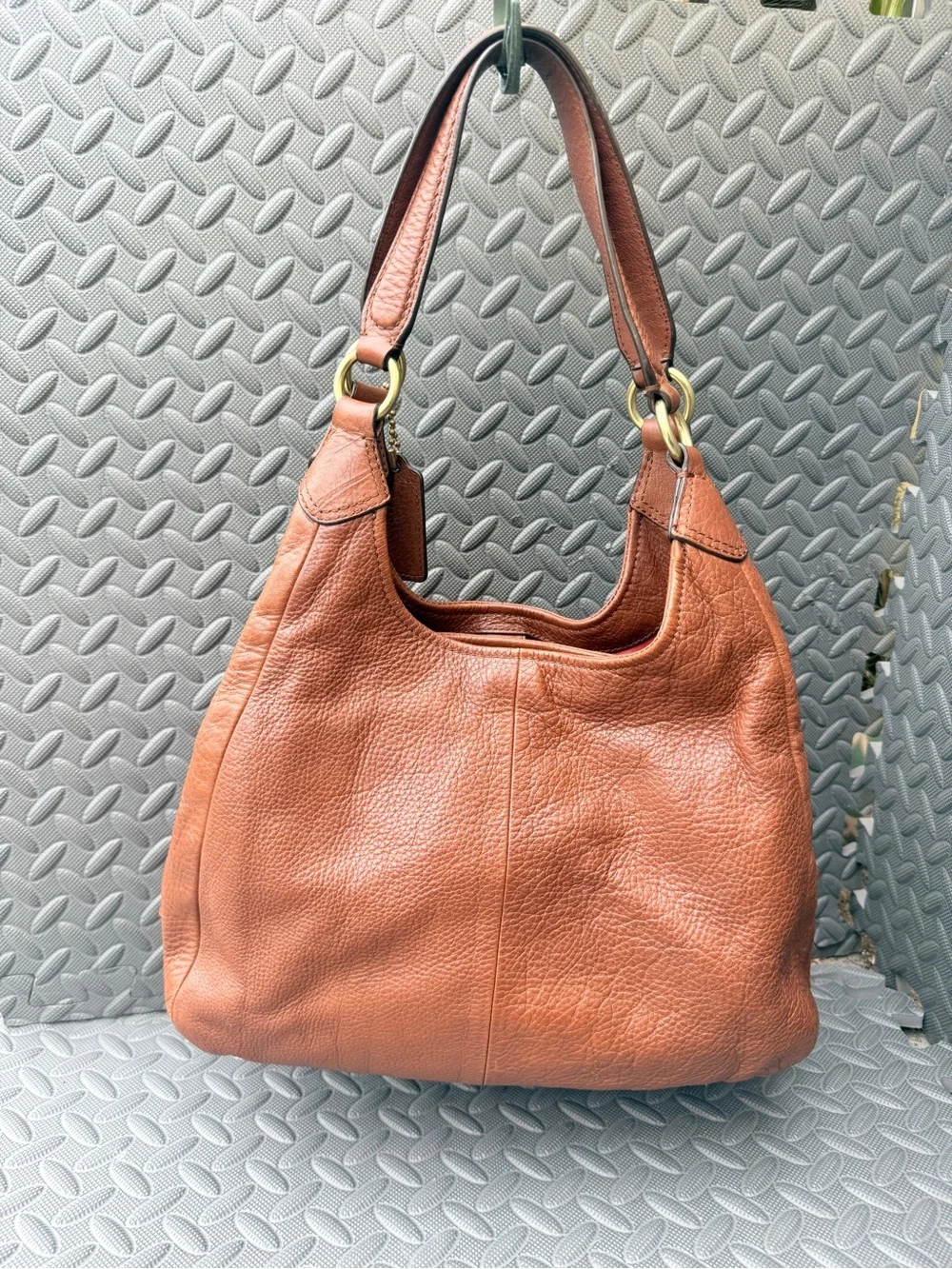 Coach Vintage Madison Maggie Hobo 21225 Cognac Pebbled Leather Shoulder Bag Rare